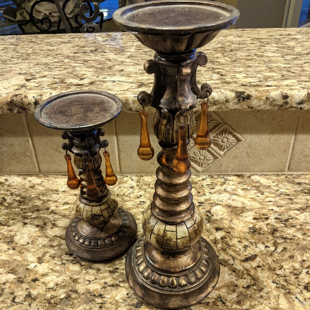 SOLD - Candle Holders w Beautiful Details